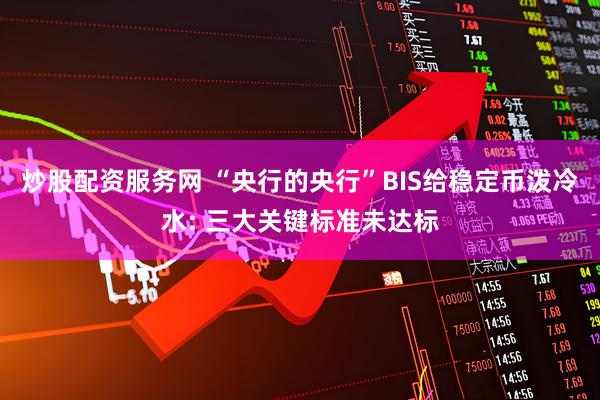 炒股配资服务网 “央行的央行”BIS给稳定币泼冷水: 三大关键标准未达标
